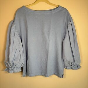 Wonderly Pale Blue Puff-Sleeve Top